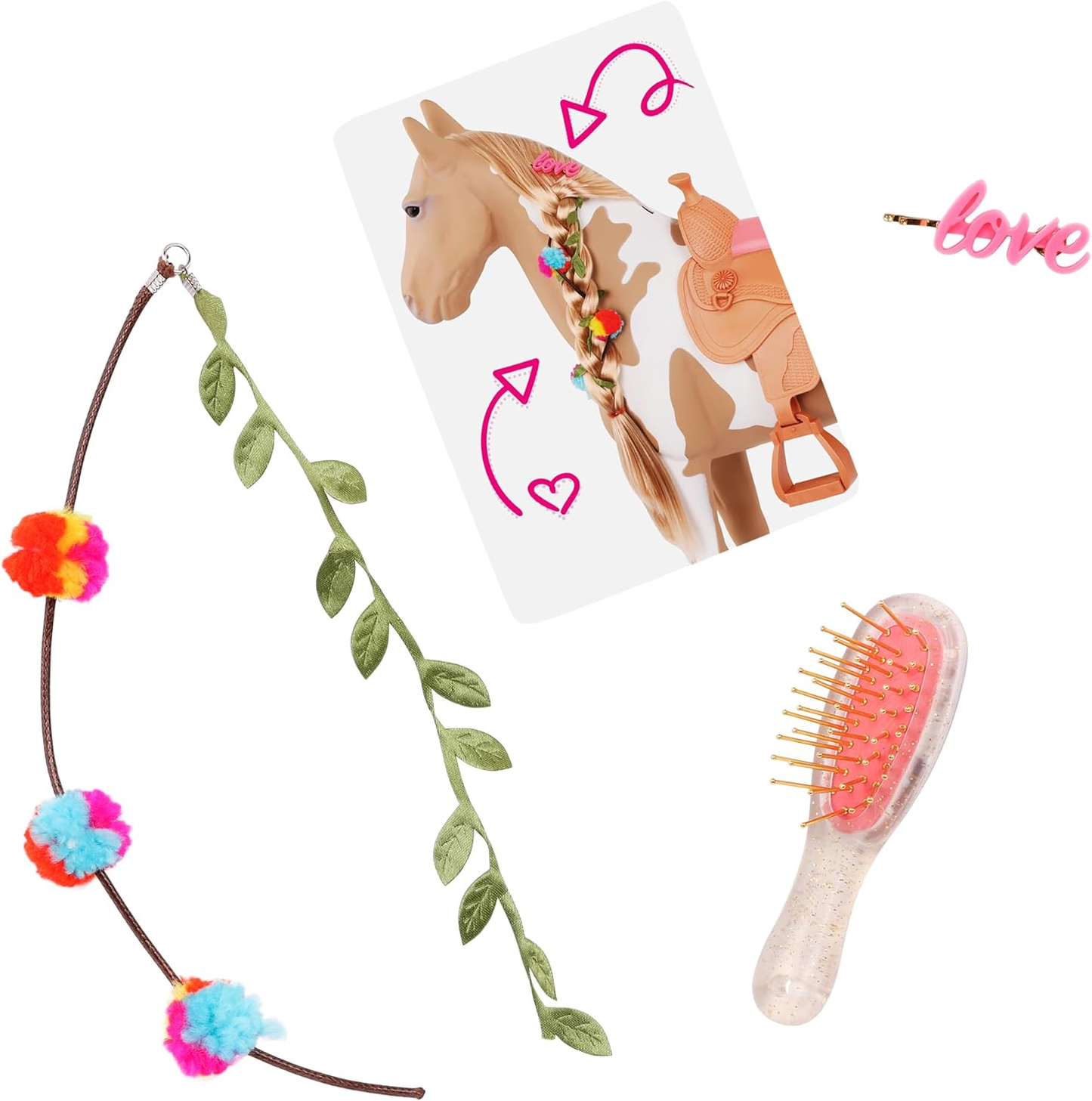 Our Generation - Palomino Hair Play Doll Horse Playset - Cavalo de brinquedo de 50 cm para bonecas da moda com crina longa e acessórios para pentear