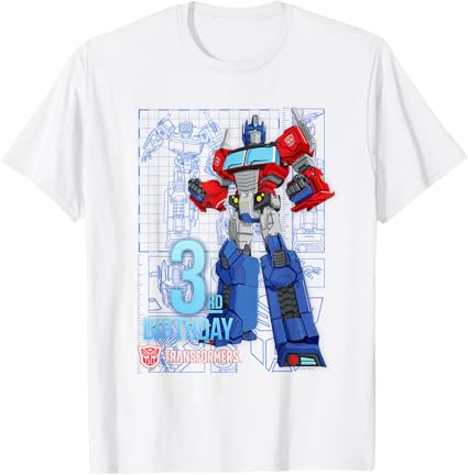 T-shirt de aniversário dos 3 anos do Optimus Prime dos TRANSFORMERS