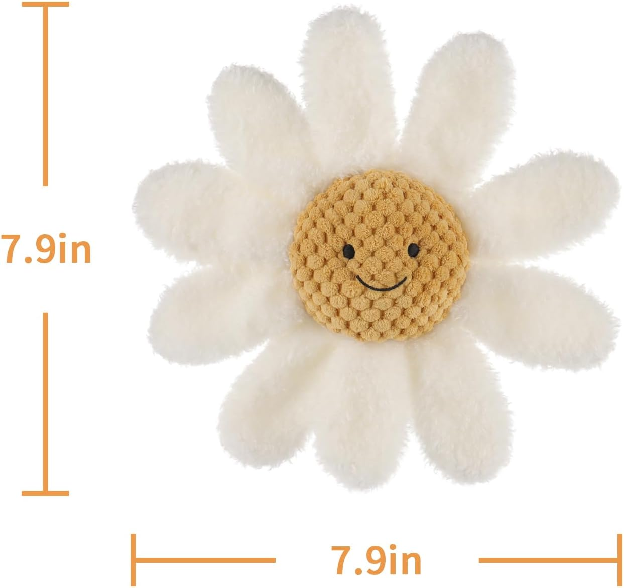 Chocalho de cordeiro damasco margarida chocalho macio para bebés para meninos e meninas, brinquedo de peluche adorável chocalho de peluche para recém-nascidos, 0-3 meses, 0-6 meses e acima, 7,9 polegadas (branco)