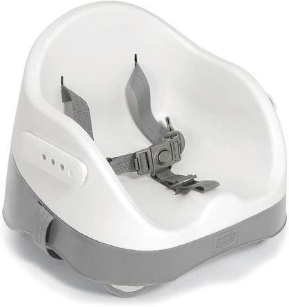 Assento elevatório Mamas & Papas Baby Bud para refeições, tabuleiro amovível, cinto de segurança, assento ajustável e pés antiderrapantes, cinzento Pebble