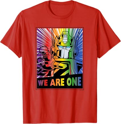 T-shirt Transformers Pride Rainbow Optimus Prime We Are One