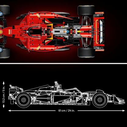 LEGO Technic Ferrari SF-24 F1 Car Model - Conjunto colecionável de Fórmula 1 com motor V6 à escala 1:8, caixa de velocidades, direção e DRS - Ideia de presente para fãs de corridas adultos e adolescentes 42207