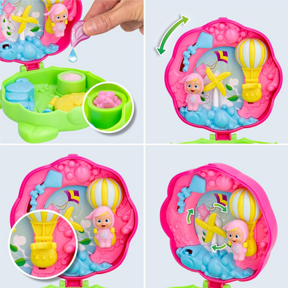 CRY BABIES Little Changers Windy Cápsula colecionável em forma de Flor que inclui uma mini boneca, uma pipeta e um folheto +3 anos