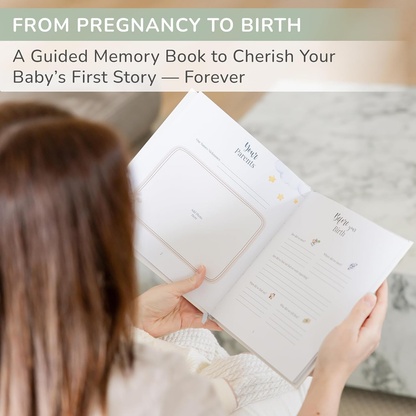 Livro de Memórias para Bebés Tiny Trees® - Diário do Meu Primeiro Ano - 51 Páginas - Presente para o Chá de Bebé - Diário para Grávidas, Pais e Famílias | Marcos e Celebrações Mensais