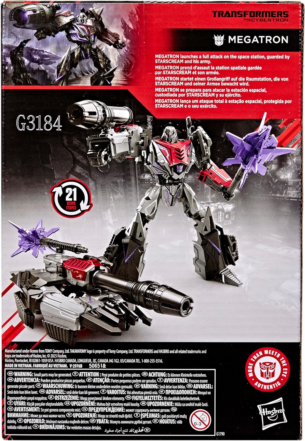 Figura de ação Megatron da coleção Transformers Studio Series MTMTE War for Cybertron
