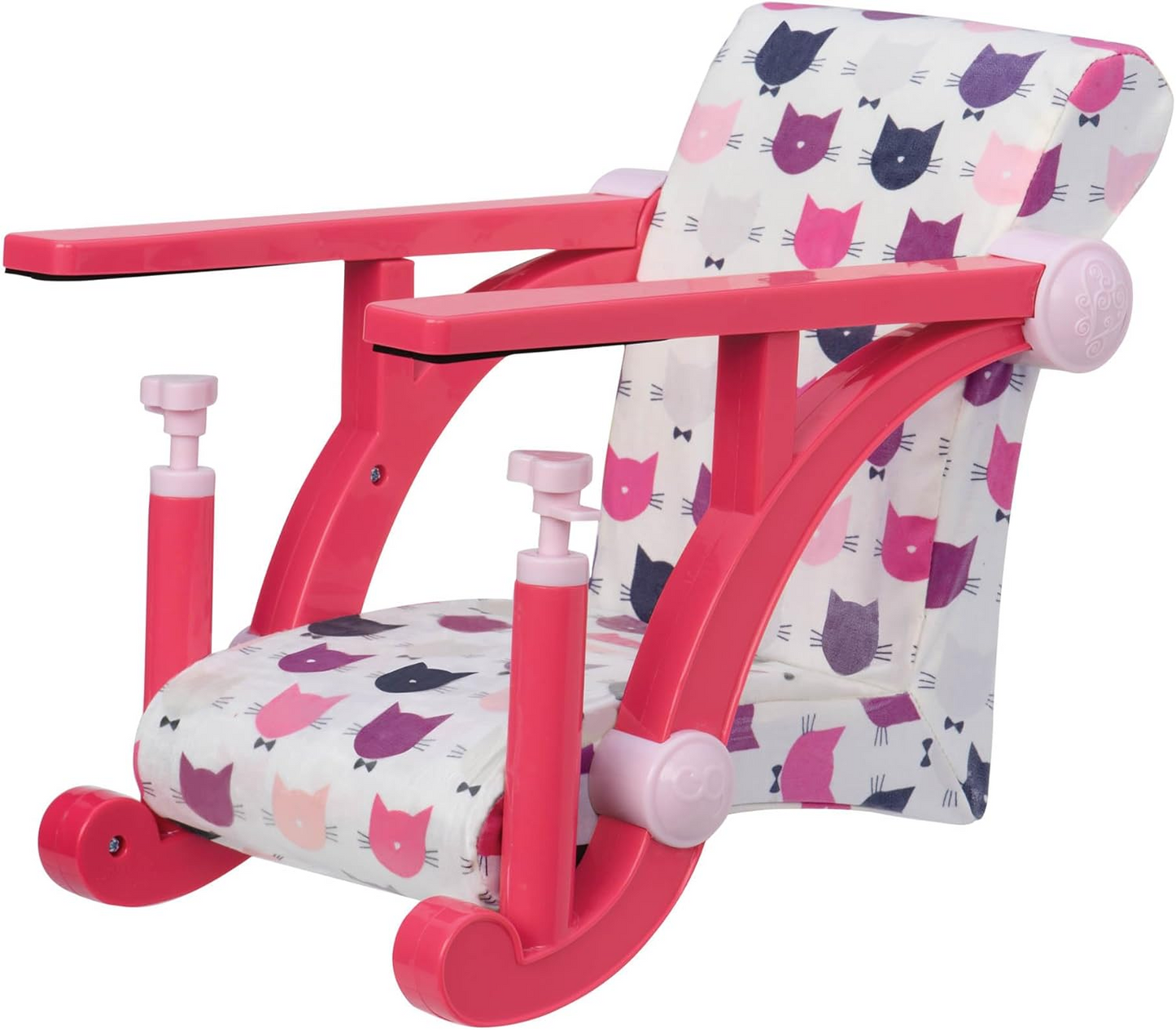 A Nossa Geração – Acessórios para bonecas de 45 cm – Cadeira de refeição de brincar – Assento elevatório – Brincadeira de faz de conta – Crianças a partir dos 3 anos – Cadeira de encaixe Let’s Hang - Estampa de gato