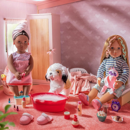 A Nossa Geração - Fato de Preguiça Sonolenta - Fato de Pijama e Peluche para Bonecas de 46 cm, Brinquedo de Peluche Preguiça, Acessórios para Dormir, Fato de Pijama com Capuz