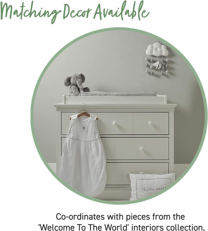 Mamas & Papas Bem-vindos ao Mundo Nuvem e Elefante Mobile Musical com Pompons, Elefante Cinzento