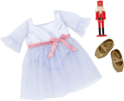 A Nossa Geração – Boneca Bailarina de 45 cm – Acessório Quebra-Nozes – Fato de Ballet – Olhos Azuis e Cabelo Castanho – Clara