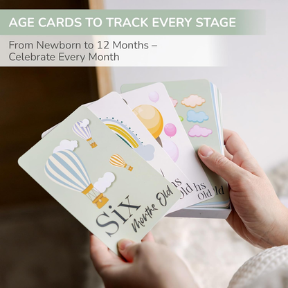 Tiny Trees® 40 cartões de marcos para bebés em caixa de oferta - Presentes para chá de bebé para a mamã - Presente de bebé para menino ou menina - Cartões unissexo de marcos para bebés para novos pais, presentes e lembranças de gravidez