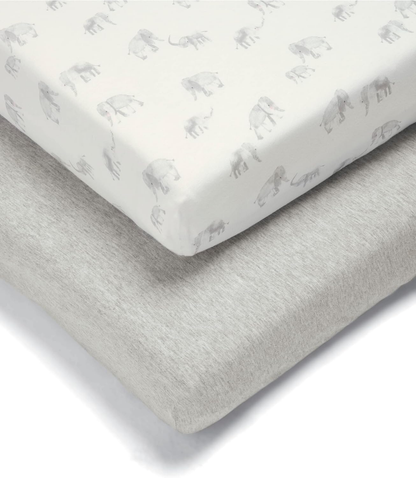 Pack de 2 lençóis ajustáveis para berço/cama Mamas & Papas, creme
