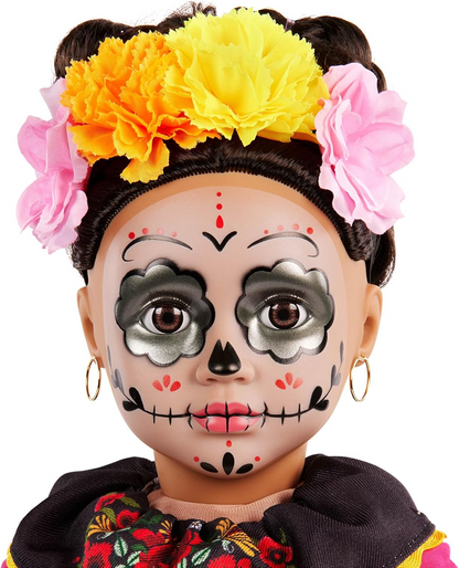 A Nossa Geração – Boneca Día de los Muertos Edição Especial de 45 cm – Coroa de Flores e Pintura Facial Assinatura Calavera – Vestido Autêntico com Detalhes Florais – Esperanza
