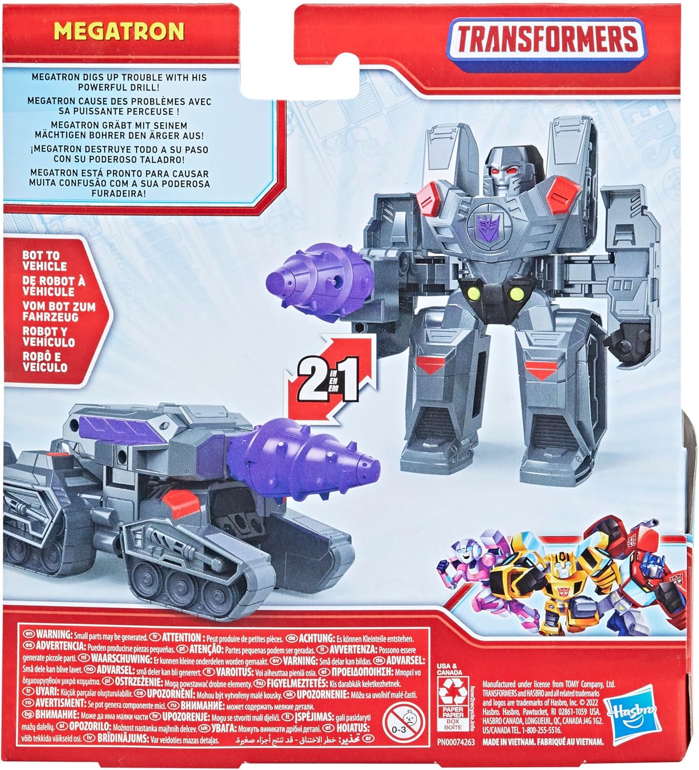 Transformers Classic Heroes Team Megatron - Figura de Acção Transformável de 11,4 cm (4,5 polegadas) - Para Crianças a partir dos 3 Anos