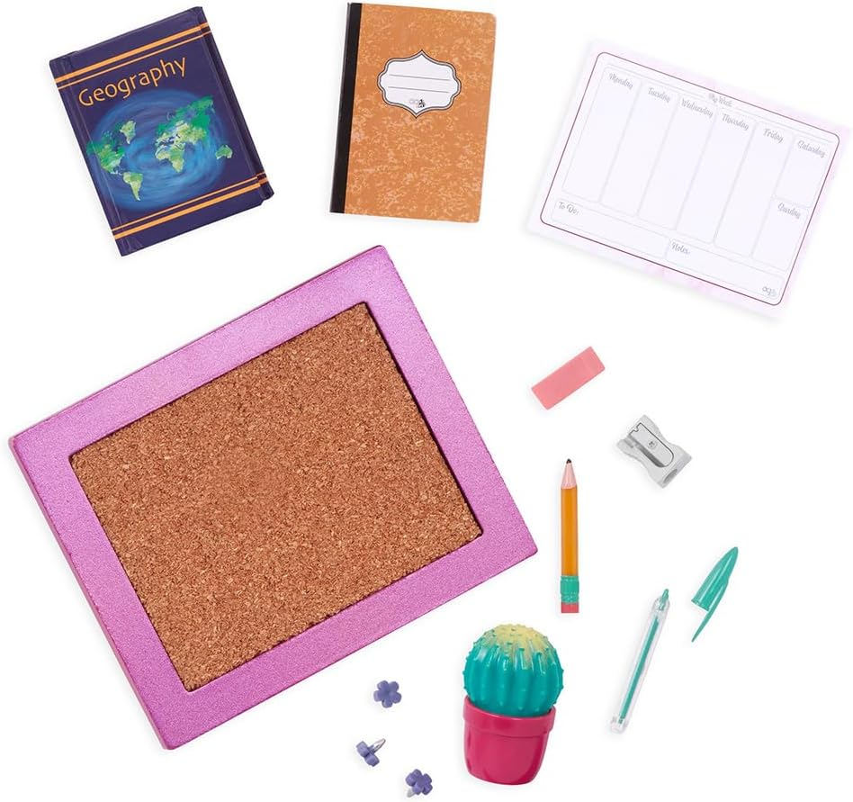 A Nossa Geração – Mobiliário para Casa de Bonecas – Conjunto de Mesa e Cadeira para Casa – Acessórios para Bonecas de 18 Polegadas – Brincadeiras de Faz de Conta – Brinquedos para Crianças a partir dos 3 anos – Conjunto de Escritório OG Working Wonder