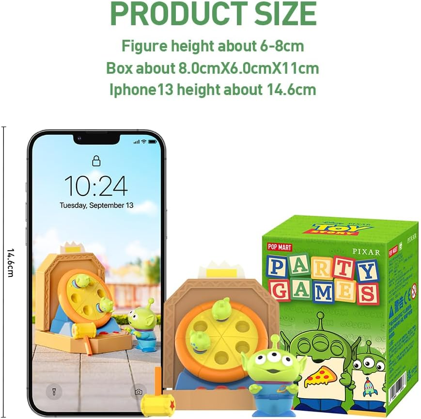 POP MART Pixar Alien Party Games Série de Personagens Colecionáveis 1 Caixa 2,5 polegadas Personagem Articulado Design Premium presentes para mulheres Brinquedo Colecionável Favorito dos Fãs Figura de Ação de Brinquedo de Arte