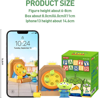 POP MART Pixar Alien Party Games Série de Personagens Colecionáveis 1 Caixa 2,5 polegadas Personagem Articulado Design Premium presentes para mulheres Brinquedo Colecionável Favorito dos Fãs Figura de Ação de Brinquedo de Arte