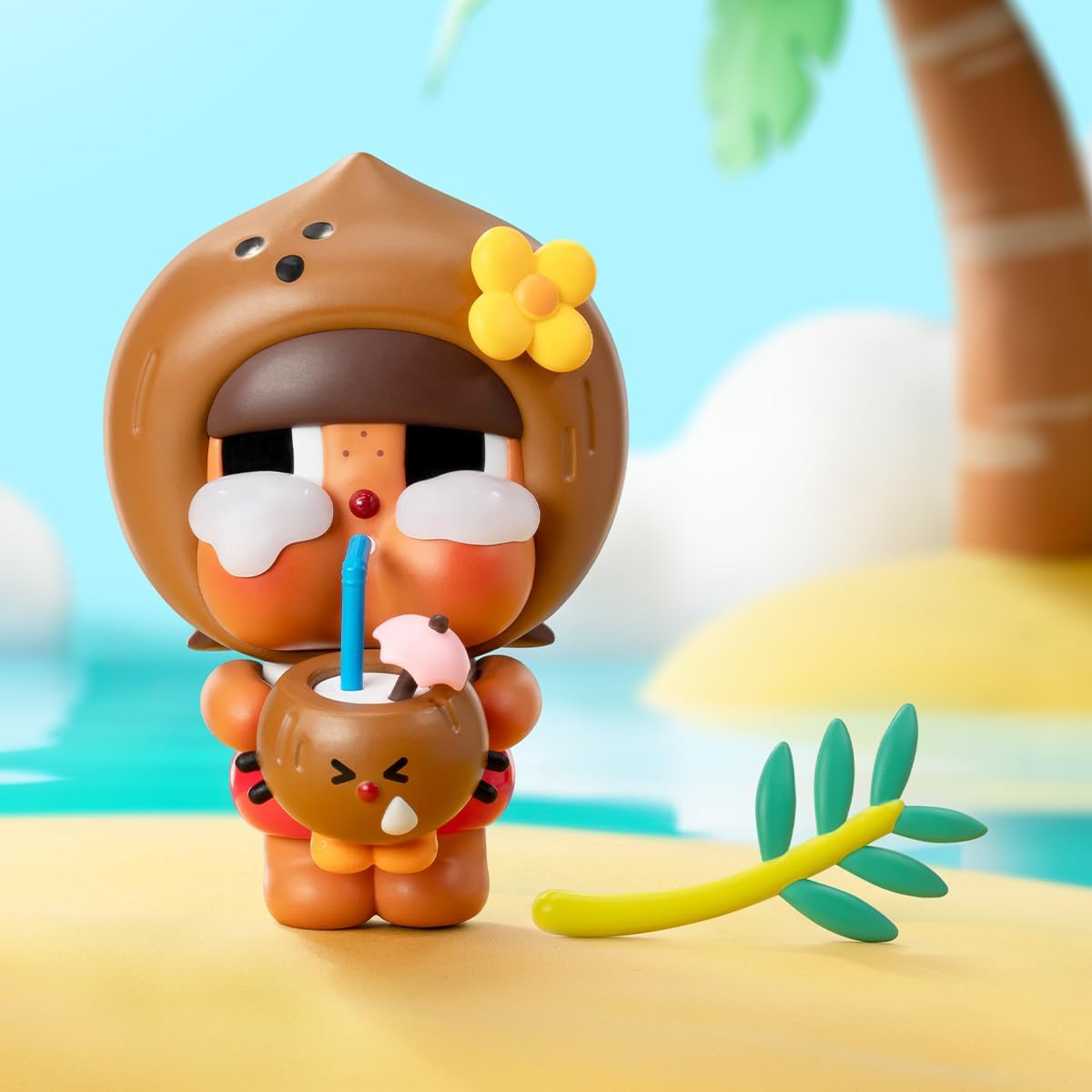 POP MART Crybaby Coconut Figura-Castanho Articulado Personagem Design Premium Fã-Família Brinquedo Colecionável Figura de Acção de Brinquedo