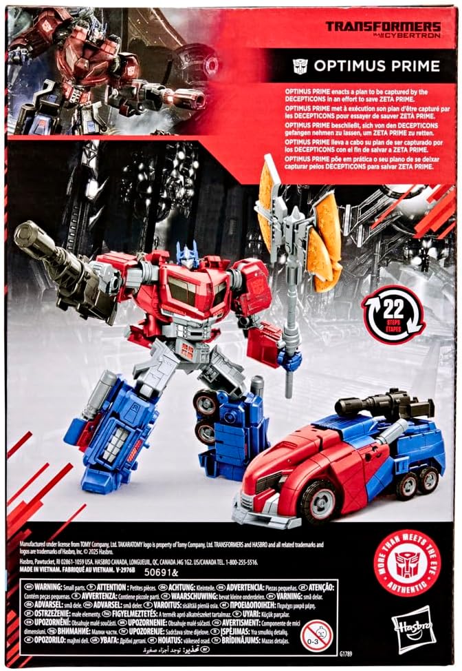 Figura de ação Transformers Studio Series MTMTE Collection War for Cybertron Optimus Prime