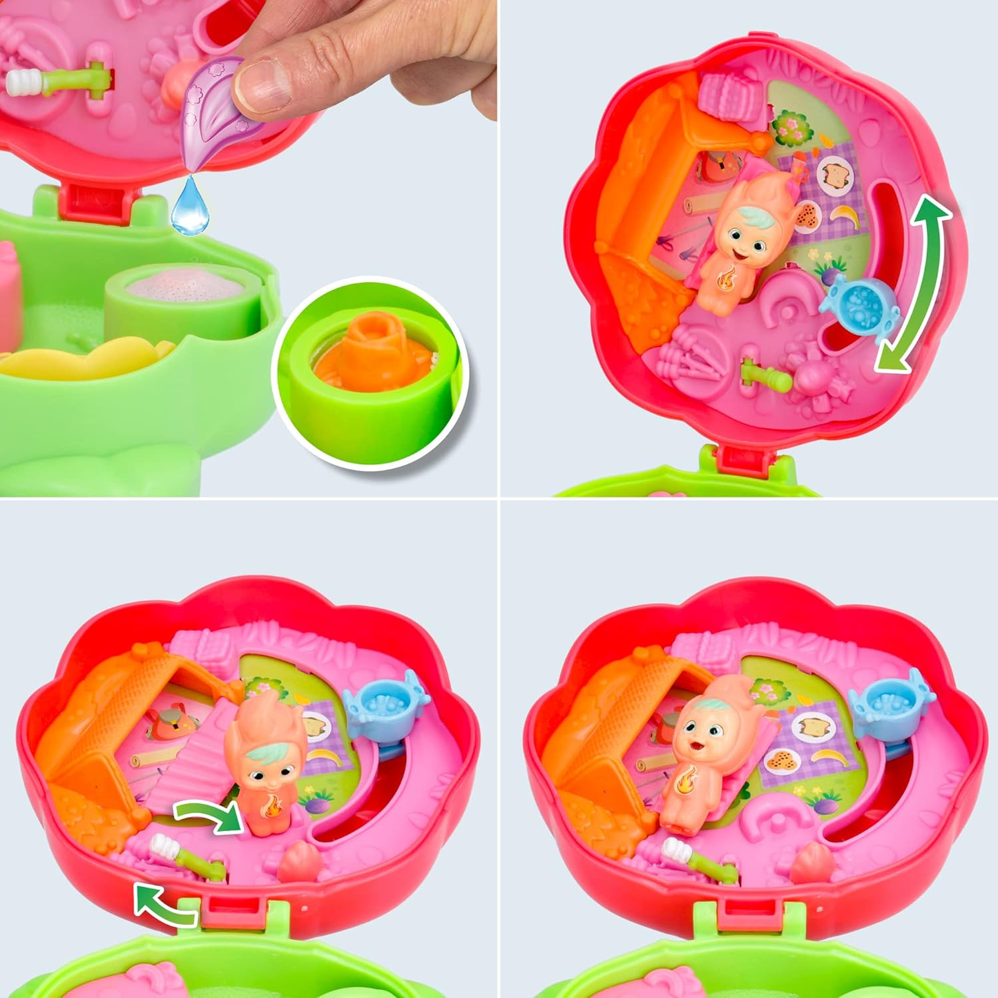 CRY BABIES Little Changers Sparky Cápsula colecionável em forma de Flor que inclui uma mini boneca, uma pipeta e um folheto +3 anos