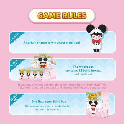POP MART Coelho Série Zodíaco Chinês 3 Caixas Caixa de Figura de Acção Exclusiva Brinquedo Popular Brinquedo de Arte Colecionável Figura Bonita Presente Criativo, para Festa de Aniversário de Natal Feriado
