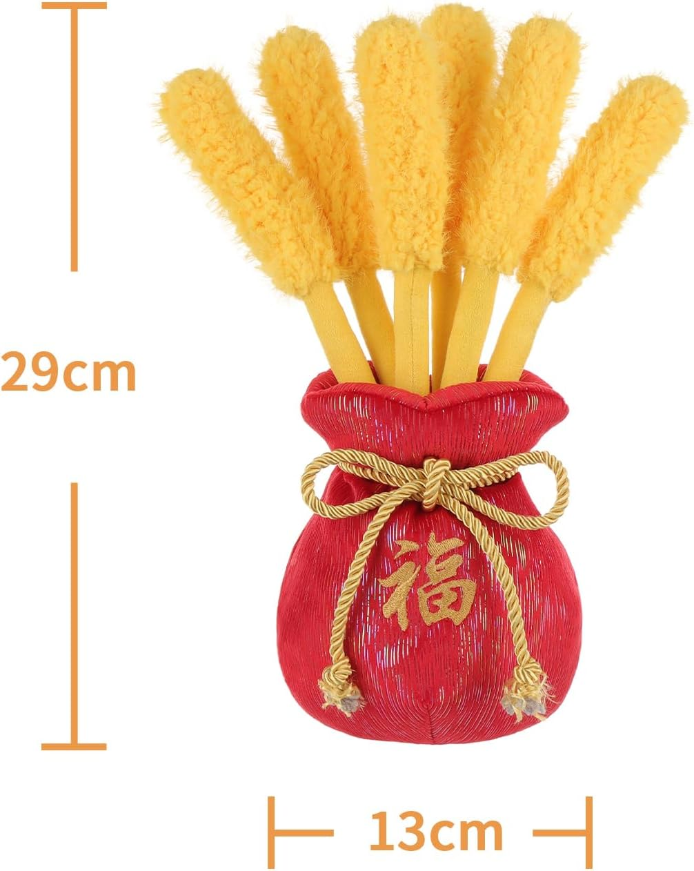 Vaso de cevada dourada de cordeiro damasco, bichinhos de peluche para crianças, brinquedos de peluche fofos e macios para bebés, menina e menino, vaso de cevada dourada fofa vermelha 11,5 polegadas