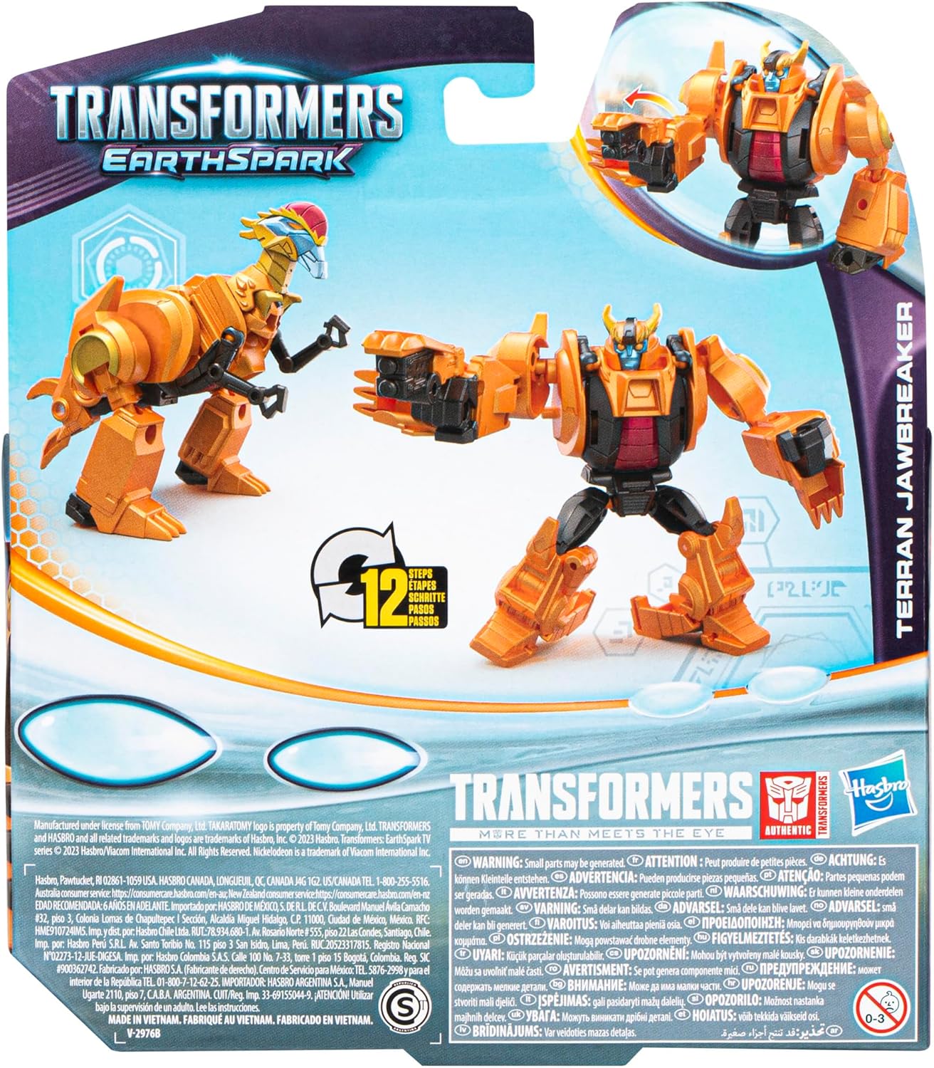 Transformers EarthSpark Warrior Class Terran Jawbreaker Action Figure, 5 polegadas, Brinquedo Robô para Crianças a partir dos 6 Anos