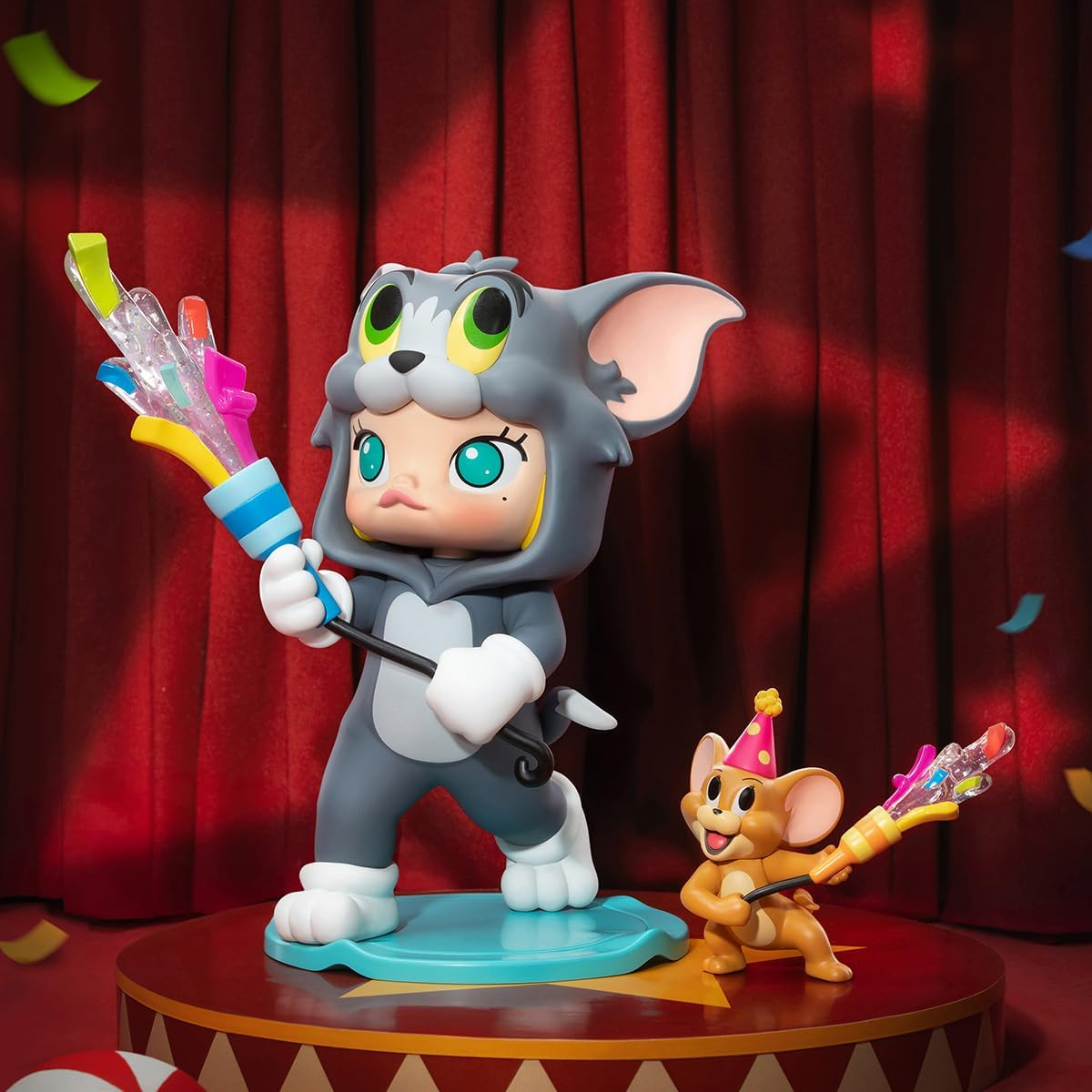 Boneco POP MART MOLLY x TOM & JERRY, personagem articulado, design premium, presentes para mulheres, brinquedo colecionável favorito dos fãs, boneco de ação