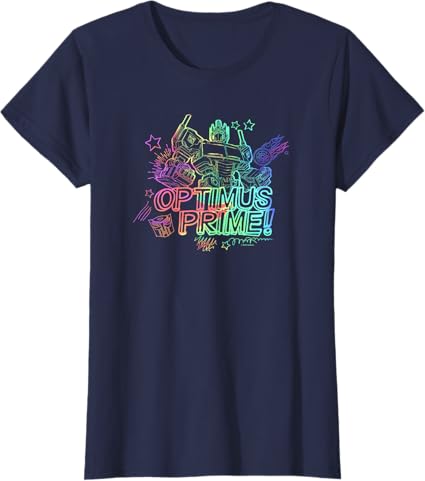 T-shirt Transformers Optimus Prime com contorno do arco-íris do orgulho