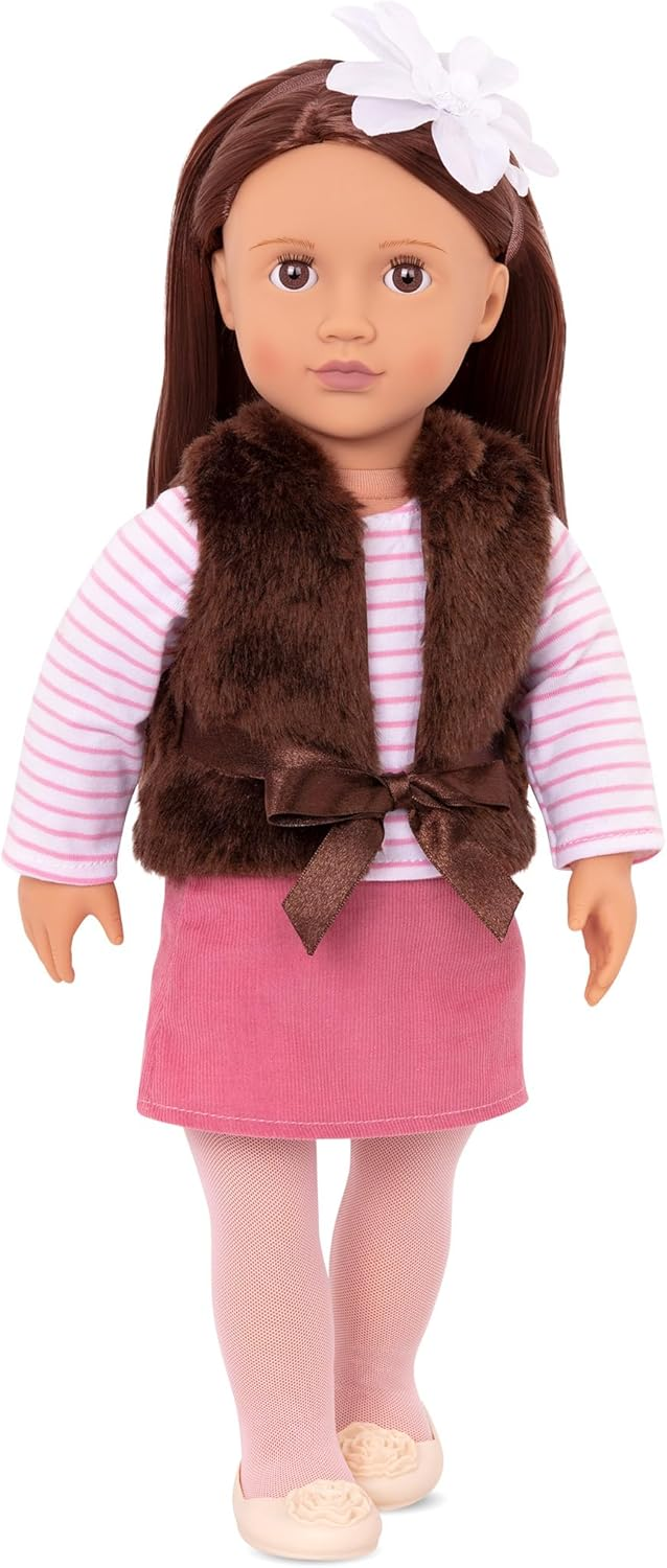 Bonecas Our Generation Sienna - Adorável boneca de 46 cm com cabelo para pentear, bandolete com flores e conjunto completo de roupa | Bonecas saudáveis para meninas dos 3 aos 10 anos para se vestirem e brincarem com a imaginação
