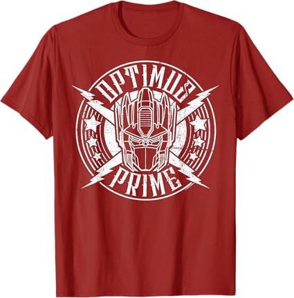 T-shirt Transformers Optimus Prime Vintage Rock Lightning Logo