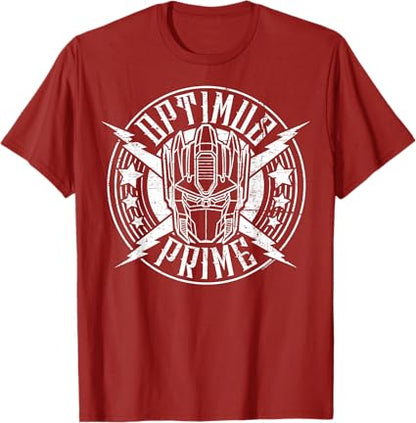 T-shirt Transformers Optimus Prime Vintage Rock Lightning Logo