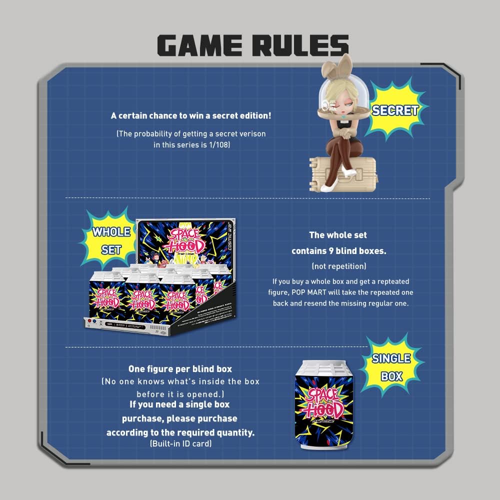 Conjunto de capas de espaço Coolabo da POP Mart (9 caixas) Caixa de brinquedo exclusiva para bonecos de ação, brinquedo de arte colecionável popular, figura fofa, presente criativo para festa de aniversário de Natal