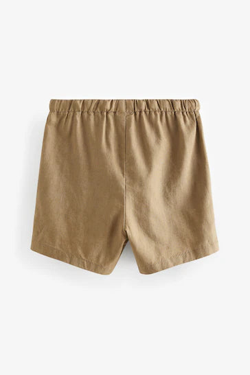 |Niño| Shorts sin cordones de lino - Marrón tostado (3 meses - 7 años)