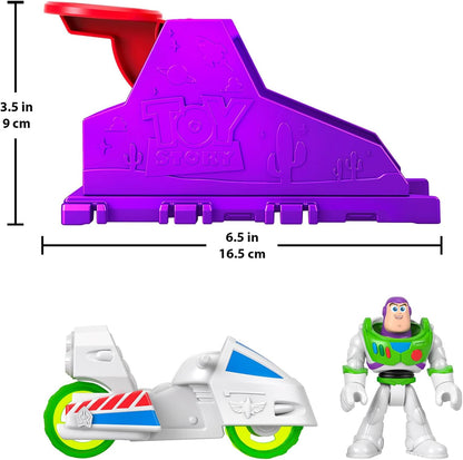 Fisher-Price Conjunto Mattel Imaginext Launcher com figura de ação de 7,6 cm e veículo de brinquedo, inspirado em Toy Story da Disney e Pixar (os personagens podem variar), JKW24