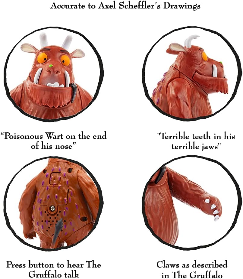 WOW! STUFF: Boneco de Ação Colecionável do Gruffalo Falante | Personagem Articulado Brincando com Sons e Frases | Brinquedos e Presentes Oficiais da Julia Donaldson e Axel Scheffler Books and Films