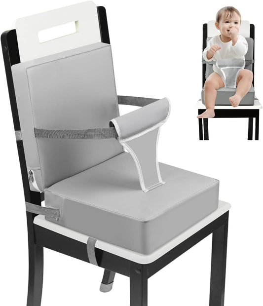 PandaEar Cadeira elevatória infantil para mesa de jantar, cadeira alta portátil, cadeira elevatória de mesa para crianças, almofada elevatória de viagem com encosto e cinto de segurança ajustável para crianças.