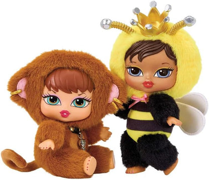 Bratz Bratziez Iconz Bestiez – Pelúcia Colecionável (6 Personagens), Rosto Rígido, Clipe com Pingente em Formato de Boca, Acessório de Mamadeira, Para Maiores de 6 Anos