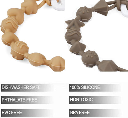 PandaEar - Pacote com 5 prendedores de chupeta de silicone, design de peça única, ideal para a fase de dentição.