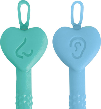 Dr. Talbot's Removedor de cera de ouvido e limpador nasal Safe para bebês - Sem BPA com estojo de viagem - Pacote com 2 - Menino