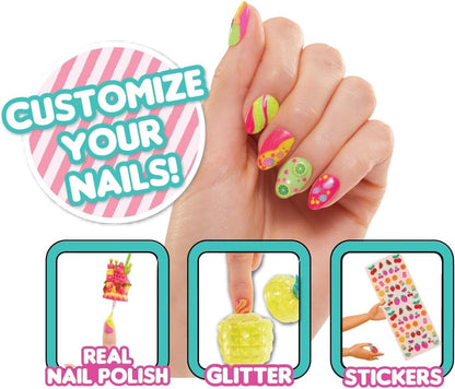 LOL Surprise OMG Sweet Nails - Pinky Pops Fruit Shop - Com 15 surpresas, incluindo esmalte de verdade, unhas prensadas, folhas de adesivos, glitter, 1 boneca fashion e muito mais - ótimo para crianças a partir de 4 anos