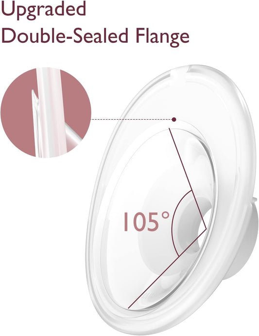 Momcozy Flange com vedação dupla de 24 mm compatível com bomba tira leite Momcozy M5. Acessórios originais de substituição para bomba tira leite M5, 1 unidade (24 mm)