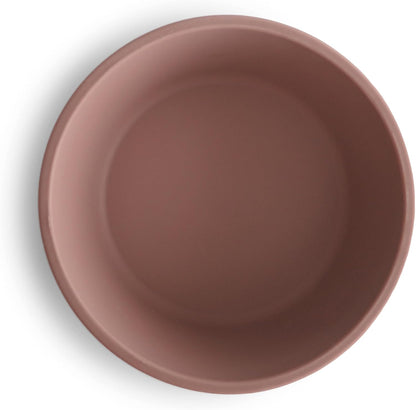 Mushie Tigela de silicone com ventosa, tigela antiderrapante com ventosa para bebês e crianças pequenas, material: silicone de qualidade alimentar, pode ser lavada na lava-louças e usada no micro-ondas (malva nublado)