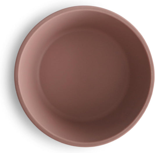 Mushie Tigela de silicone com ventosa, tigela antiderrapante com ventosa para bebês e crianças pequenas, material: silicone de qualidade alimentar, pode ser lavada na lava-louças e usada no micro-ondas (malva nublado)