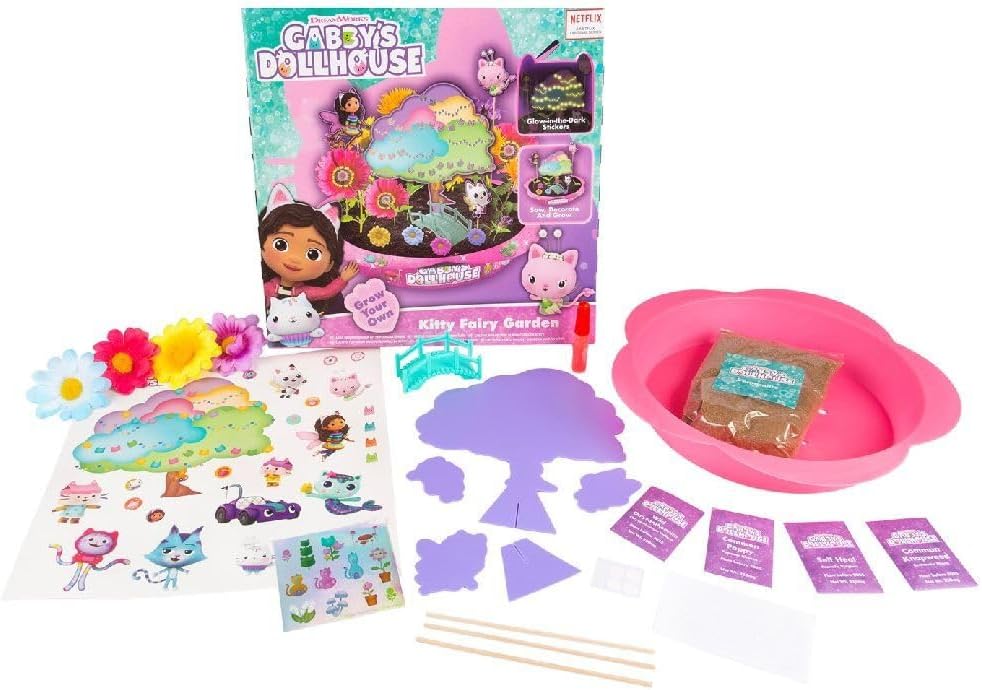 RMS International Casa de Bonecas da Gabby: Cultive Seu Próprio Jardim de Fadas com Flores - Brinquedo de Natureza para Crianças a partir de 3 Anos (70-0006)