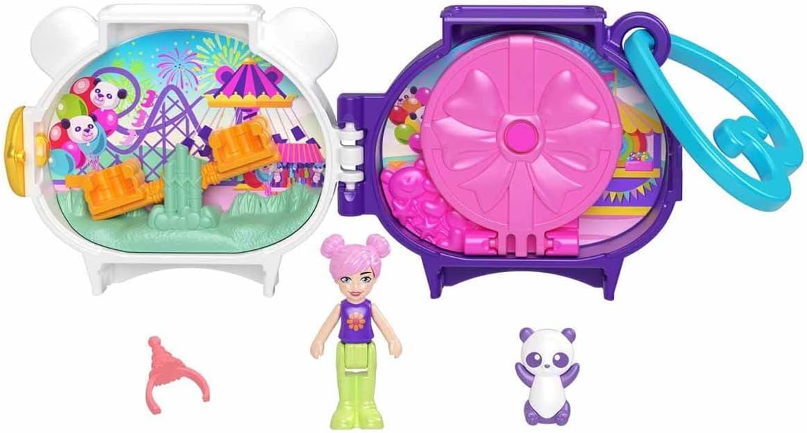 Polly Pocket Conjunto compacto de brinquedos fofinhos GYV99 Panda, HRD