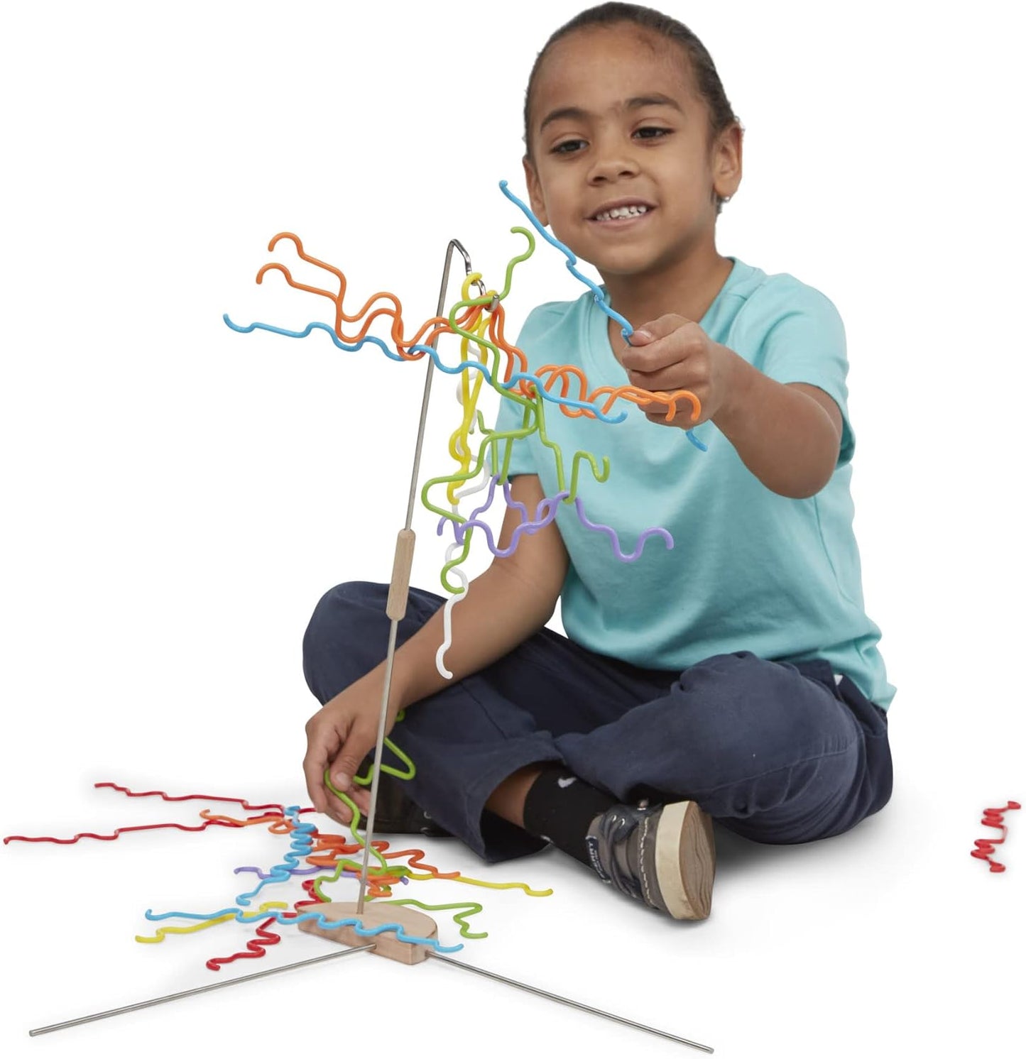 Melissa &amp; Doug suspenden juegos familiares para niños y adultos | Juego de mesa de juguete de equilibrio de torre apilable | Juegos de actividades para regalos familiares | Juegos de viaje al aire libre para niños de 8 a 12 años | Juegos