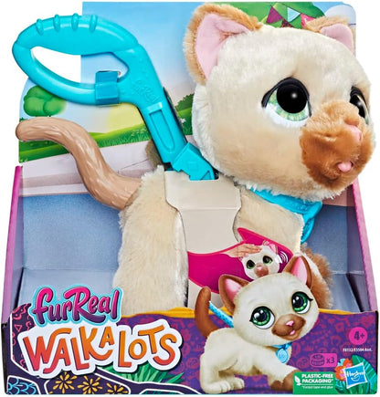 FurReal friends Walkalots Large Racker Gato de Juguete Interactivo para Caminar con Sonidos y Reacciones para niños de 4 años