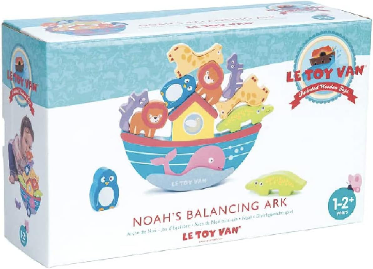 Le Toy Van - Brinquedo de empilhamento de arca de equilíbrio educacional de madeira | Brinquedo de aprendizagem infantil Montessori sensorial para bebês - adequado para mais de 12 meses