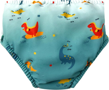 HiABsee Fraldas de natação reutilizáveis laváveis para bebês Fraldas de natação infantis para crianças pequenas UPF 50+ (dinossauro, 0-6 meses)