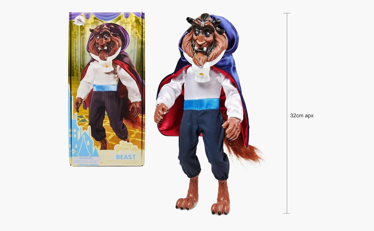 Disney Boneco Clássico da Fera Store 32 cm – A Bela e a Fera, Braços e Pernas Articulados, Produto Oficial
